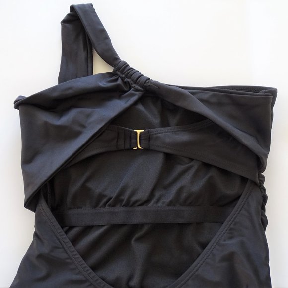 Rachel Roy One Piece One Shoulder Black Swimsuit - Picture 4 of 4